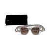 CHANEL Nude Sunglasses With Pearl Chain