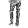 ALBERTA FERRETTI Metallic Silver Trousers