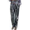 ALBERTA FERRETTI Metallic Silver Trousers