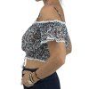 POUPETTE ST BARTH Blue Printed Cropped Top