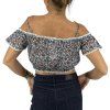 POUPETTE ST BARTH Blue Printed Cropped Top