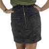 BALMAIN Grey Denim Skirt