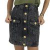 BALMAIN Grey Denim Skirt