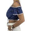 POUPETTE ST BARTH Dark Blue Printed Cropped Top