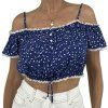 POUPETTE ST BARTH Dark Blue Printed Cropped Top