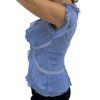 PHILOSOPHY Blue Ruffled Top