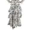 ZIMMERMANN White Floral Ruffled Skirt