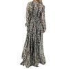 ALBERTA FERRETTI Black and Beige Silk Dress