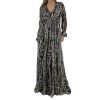 ALBERTA FERRETTI Black and Beige Silk Dress