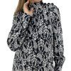 DOLCE & GABBANA Black and White Patterned Mini Dress
