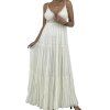 ALBERTA FERRETTI White Spaghetti Strap Maxi Dress