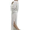 MELISSA ODABASH White Long Sleeve Maxi Dress