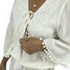 MELISSA ODABASH White Long Sleeve Maxi Dress