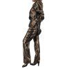 ALBERTA FERRETTI Metallic Brown Shirt And Trousers Set
