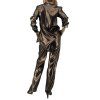 ALBERTA FERRETTI Metallic Brown Shirt And Trousers Set