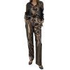 ALBERTA FERRETTI Metallic Brown Shirt And Trousers Set