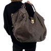 LOUIS VUITTON Mahina L Leather Brown Bag