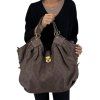 LOUIS VUITTON Mahina L Leather Brown Bag