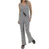 MAX MARA Black And White Striped Top And Trousers Set
