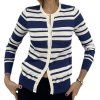 DOLCE & GABBANA Blue And White Striped Cardigan