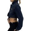 ALBERTA FERRETTI Dark Blue Cropped Denim Jacket