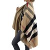 BURBERRY Brown Contrast Check Wool Cape