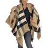 BURBERRY Brown Contrast Check Wool Cape
