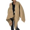 BURBERRY Brown Contrast Check Wool Cape