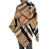 BURBERRY Brown Contrast Check Wool Cape