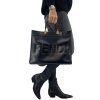 FENDI Sunshine Black Leather Tote Bag