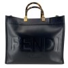 FENDI Sunshine Black Leather Tote Bag