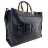 FENDI Sunshine Black Leather Tote Bag