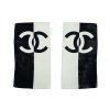 CHANEL CC Black and White Leather Gloves