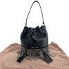 MIU MIU Bucket Black Fringe Bag