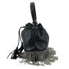 MIU MIU Bucket Black Fringe Bag