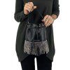 MIU MIU Bucket Black Fringe Bag