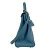HERMES Kelly 32 Taurillon Clemence Blue Jean Bag