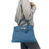 HERMES Kelly 32 Togo Blue Jean Bag