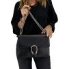 GUCCI Dionysus Black Leather Shoulder Bag