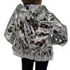 GUCCI GG Hooded Metallic Silver Bomber Jacket