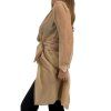 MAX MARA Long Beige Silk Shirt Dress