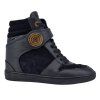 LOUIS VUITTON Black Suede Wedge Sneakers