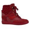 LOUIS VUITTON Red Suede Wedge Sneakers