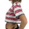 ALBERTA FERRETTI Stripe Sequined Crop Top