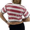 ALBERTA FERRETTI Stripe Sequined Crop Top