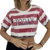 ALBERTA FERRETTI Stripe Sequined Crop Top