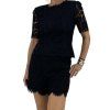 DOLCE & GABBANA Black Lace Top And Shorts Set