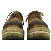 PRADA Madras Leather Platform Oxfords