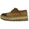 PRADA Madras Leather Platform Oxfords