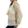 GUCCI Pleat Trimmed Silk Chiffon Blouse